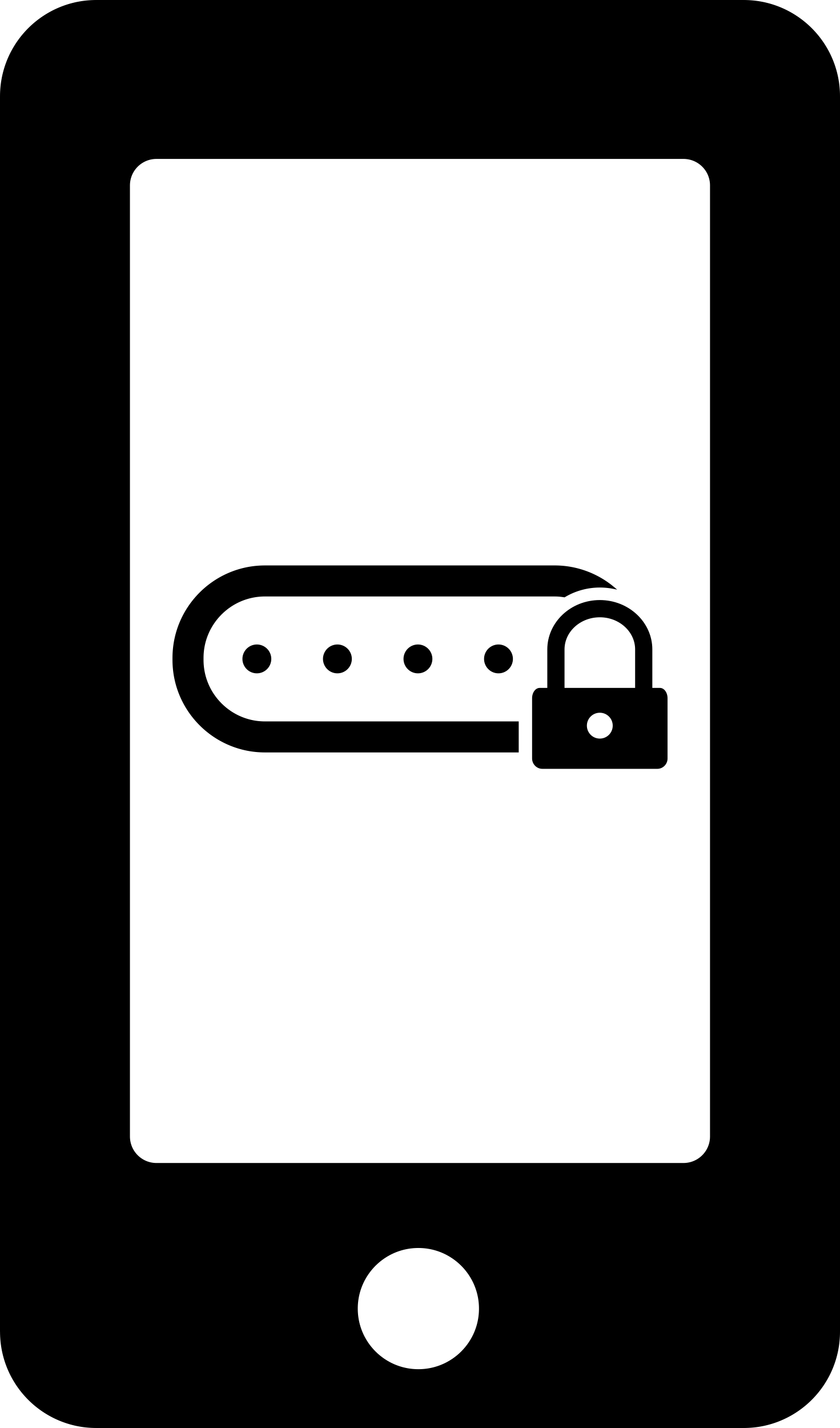 Password Protection Symbol On Phone Screen Contour Svg Vector Free Vectors